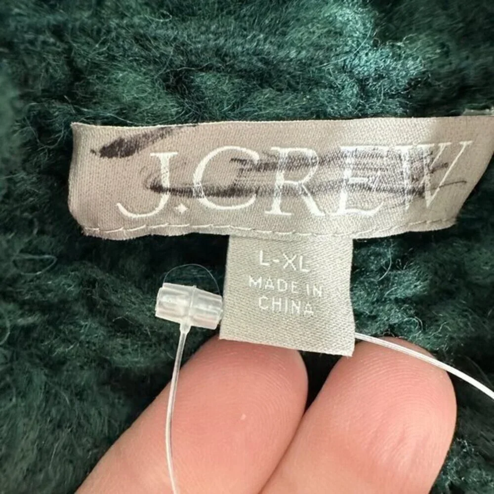J.‎ Crew Women's Green Oversized turtleneck sweater in textured yarn L/XL NWT
